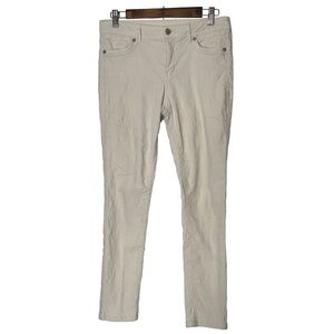 Simply Vera Vera Wang White Straight Leg Jacquard Pattern Zipper Pants Size 10P.